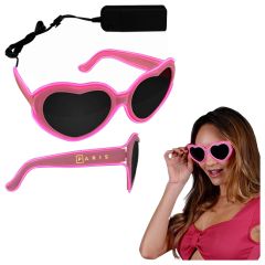 El Wire Glowing Pink Heart Sunglasses