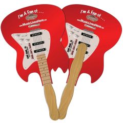 Electric Guitar Hand Fan Full Color 2 Sides