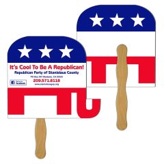 Elephant Hand Fan Full Color 2 Sides