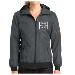 Embossed Jacket With Hood For Women
