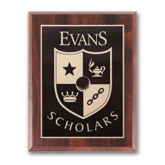 Etch/Antiqued Plaq - Walnut Finish