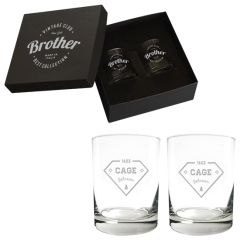 Etched 2-Piece Rocks Glass Set