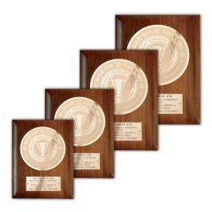 Etch/Frosted Plaq - Walnut Rolled Edge/Gold