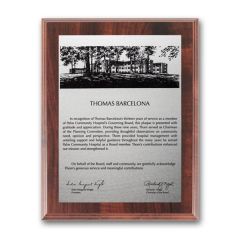 Etch/Oxidized Plaq - Walnut Finish