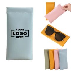 Faux Leather Self Closing Eyewear Pouch