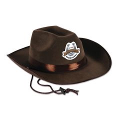 Faux Leather Western Hat W/ Custom Printed Icon