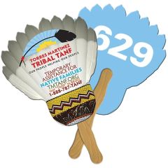 Feather Auction Hand Fan Full Color