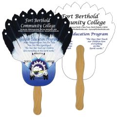 Feather Hand Fan Full Color 2 Sides