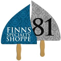 Fin/Sail Auction Sandwiched Hand Fan Full Color