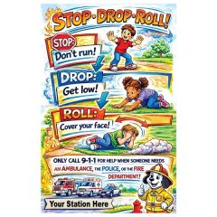 Fire Safety Poster Stop-Drop-Roll