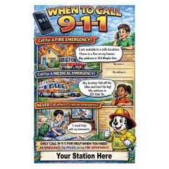 Fire Safety Poster When To Call 9-1-1 Inch