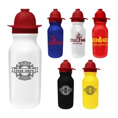 20 Oz Value Cycle Bottle W/Fireman Helmet Push'n Pull Cap