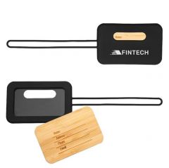 First Class Bamboo & Silicone Luggage Tag