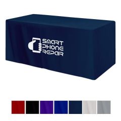 Fitted Poly/Cotton 3-Sided Table Cover - Fits 6' Table