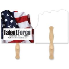 Flag  Shape Full Color 1 Sided Hand Fan