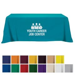 Flat Poly/Cotton 4-Sided Table Cover - Fits 8' Table