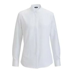 Flexbatiste Banded Collar Long Sleeve Ladies' Shirt