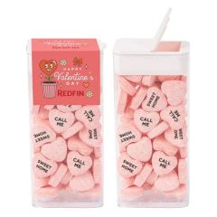 Flip Top Tube With Imprinted Conversation Hearts