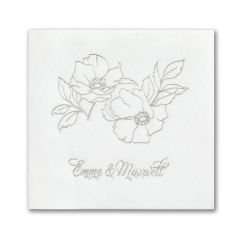 Floral Impressions Premium Beverage Napkin W/Uncoined Edge