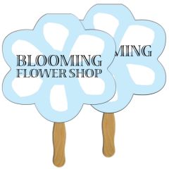 Flower Digital Sandwiched Fan W/ Wood Stick