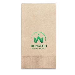 Foil Stamped 1-Ply Kraft Dinner Napkin - 1/8 Fold