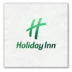 Foil Stamped 1-Ply White Beverage Napkin, Linen Embossed