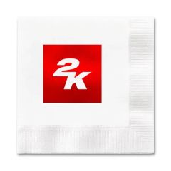 Foil Stamped 3-Ply White Dinner Napkin - 1/4 Fold, FSC Cert