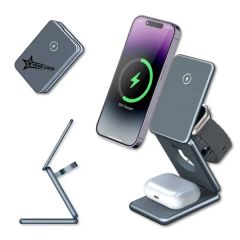 Foldable Wireless 3in1 Charger Works Multiple Apple Devices