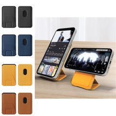 Folding Magnetic Card Holder Safe Leather Wallet