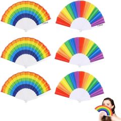 Folding Rainbow Hand Held Fan