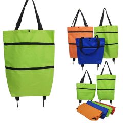 Folding Shopping Bag Collapsible Trolley With Wheels