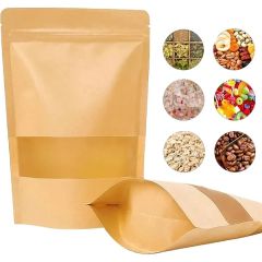 Food Packaging Bags Stand Up Pouches Paper Sealable Window