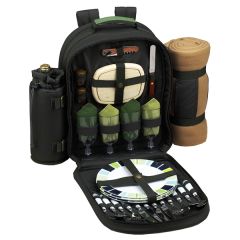 Forest Picnic Backpack For 4 With Blanket