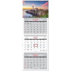 Four Panel 3 Month To View Wall Calendar - Full Color