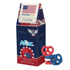 Freedom250 - Gable Box - Red, White, and Blue Mini Pretzels