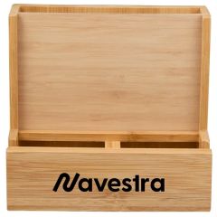 FSC 100 Bamboo Photo Frame Desktop Organizer