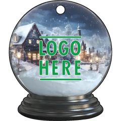 Full Color Acrylic Ornaments - Snow Globe W/ Snow/Buildings