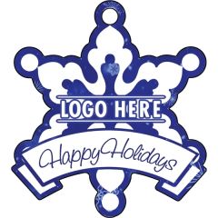 Full Color Acrylic Ornaments - Snowflake With Banner 2