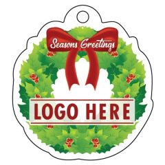 Full Color Acrylic Ornaments - Wreath With Red Bow