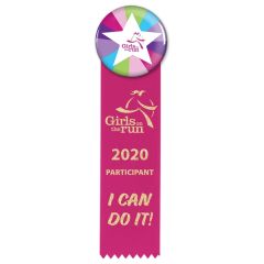 Full Color Button & Host Stamped Ribbn 2.25 Inch W/2 Inch X 8 Inch Ribbon