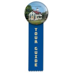 Full Color Button & Host Stamped Ribbon 3 Inch W/2 Inch X 8 Inch Ribbon