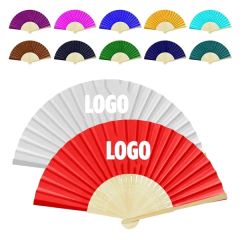 Full-Color Folding Bamboo Paper Hand Fan
