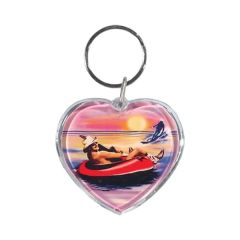 Full Color Heart Shape Acrylic Keytag 1 3/4 Inch