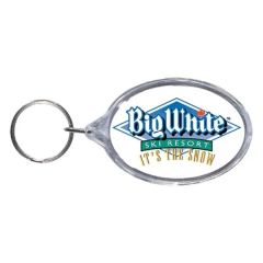 Full Color Oval Acrylic Keytag (1 1/2 Inch  X 2 1/4 Inch )