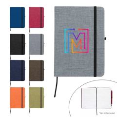 Full Color rPET Heathered Journal With Pen Loop
