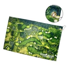 Full Color Scrubber Golf Towel W/ Hook & Grommet