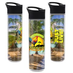 Full Color Wrap 16 Oz Insulated Bottle With Pop Up Sip Lid
