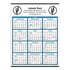 Full Year View Single Sheet Commercial Calendar