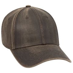 Garment Washed PU Coated Cotton Canvas 6 Panel Dad Hat