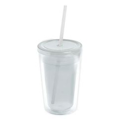 Garyline Transparent Tumbler With Straw Lid and Full-Col